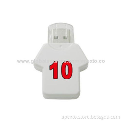 T-shirt Shaped USB Flash Drive, Customized Packaging Types/Logos Accepted, 256MB to 32GB